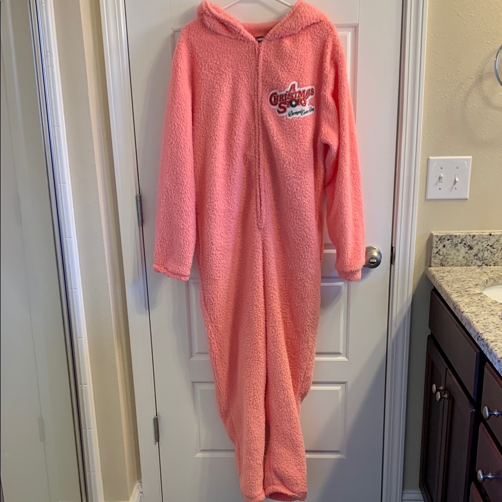 A Christmas Story Pink Hooded Onesie